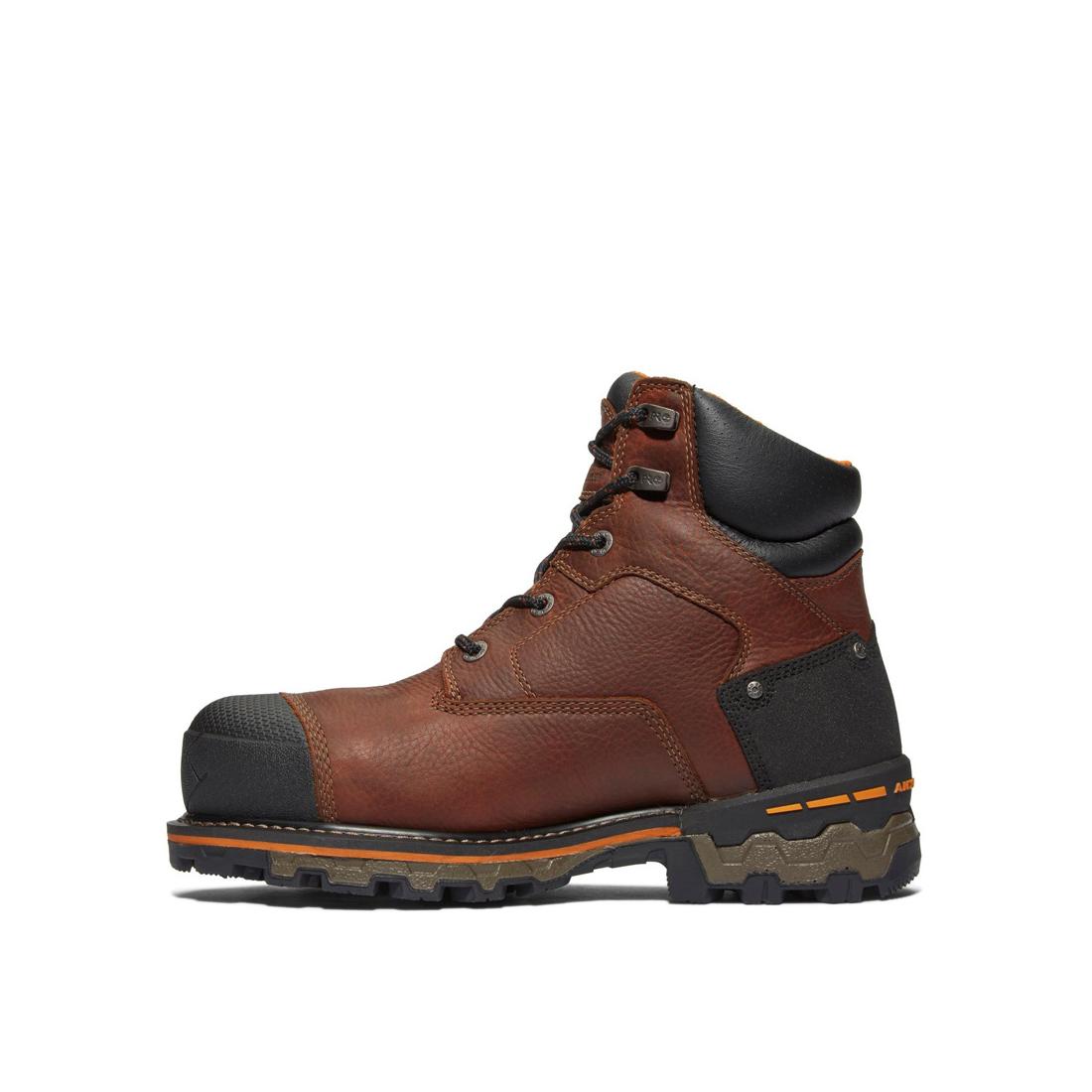 Timberland Pro Boondock 6 Inch Composite-Toe Waterproof Ins 400G Work Boot Brown 92641 Lateral View
