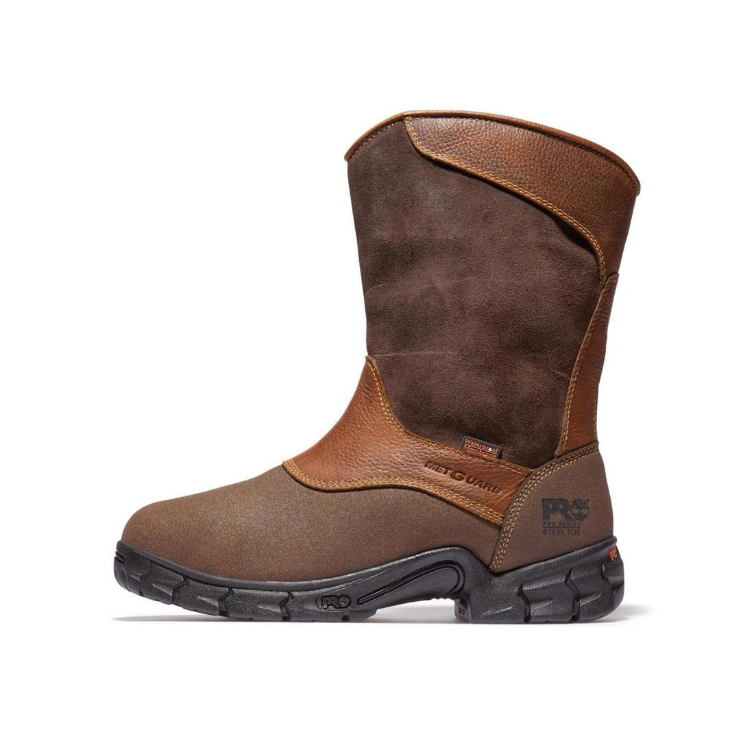 Timberland Pro Excave Steel-Toe Met Guard WP Pull-On Work Boot Brown 89652,DISCONTINUED,LOLA