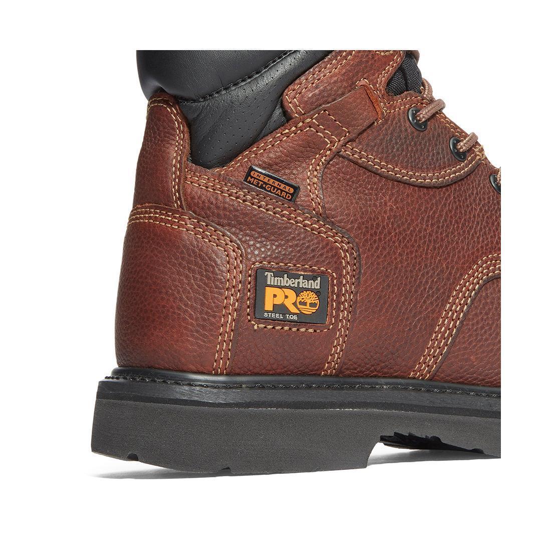 Timberland Pro Flexshield Img 6-Inch Steel-Toe Work Boot Brown 50504 Heel View