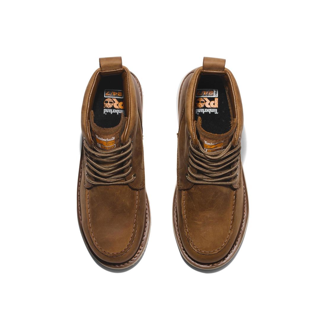 Timberland Pro Wedge 6 Inch Soft-Toe Moc Toe Boot Brown Front-upper View