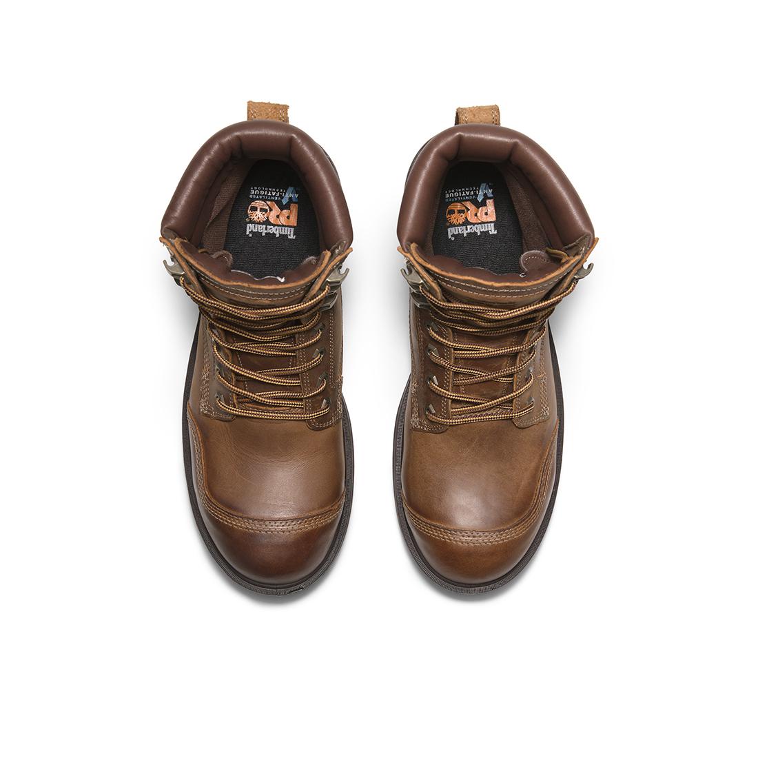 Timberland Pro Whitman 8-Inch Waterproof Composite-Toe Work Boot Full Grain Medium Brown Front-upper View
