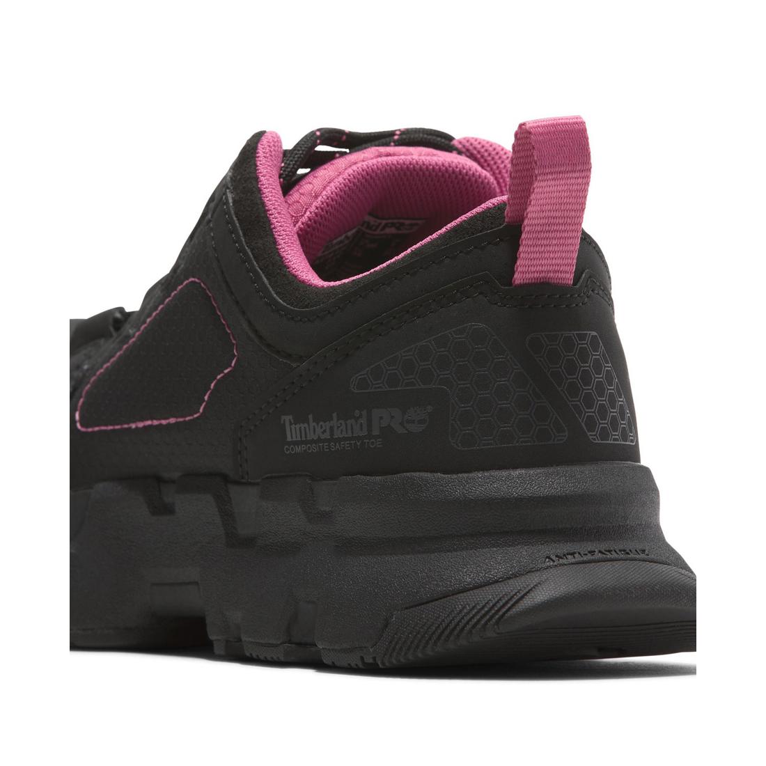 Timberland Pro Women's Powertrain Ev Composite-Toe Work Shoe Black A5Z6Y Heel View