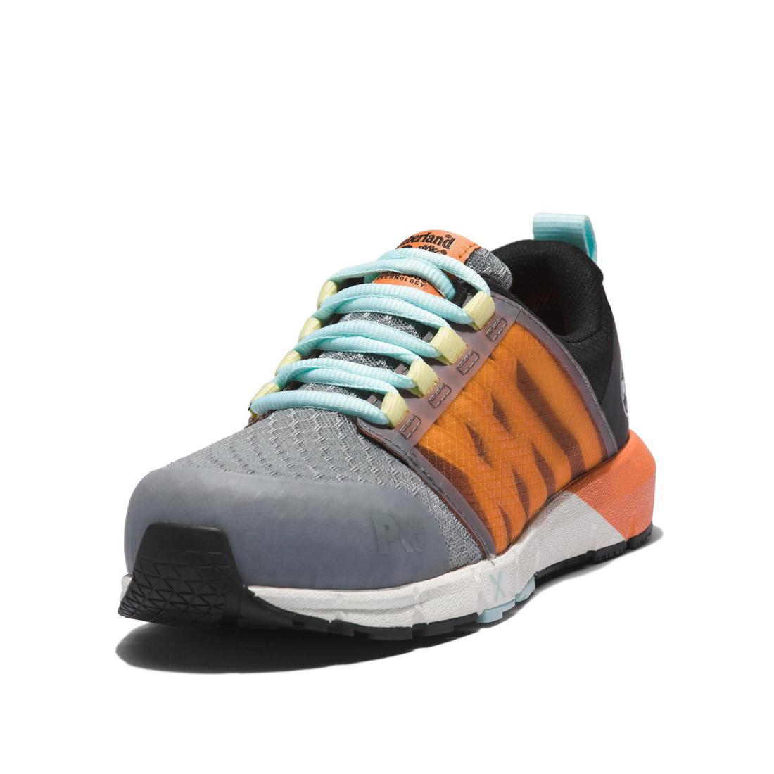 Timberland Pro Women's Radius Composite-Toe Work Shoe Grey/Orange A41FY,DISCONTINUED,LOLA