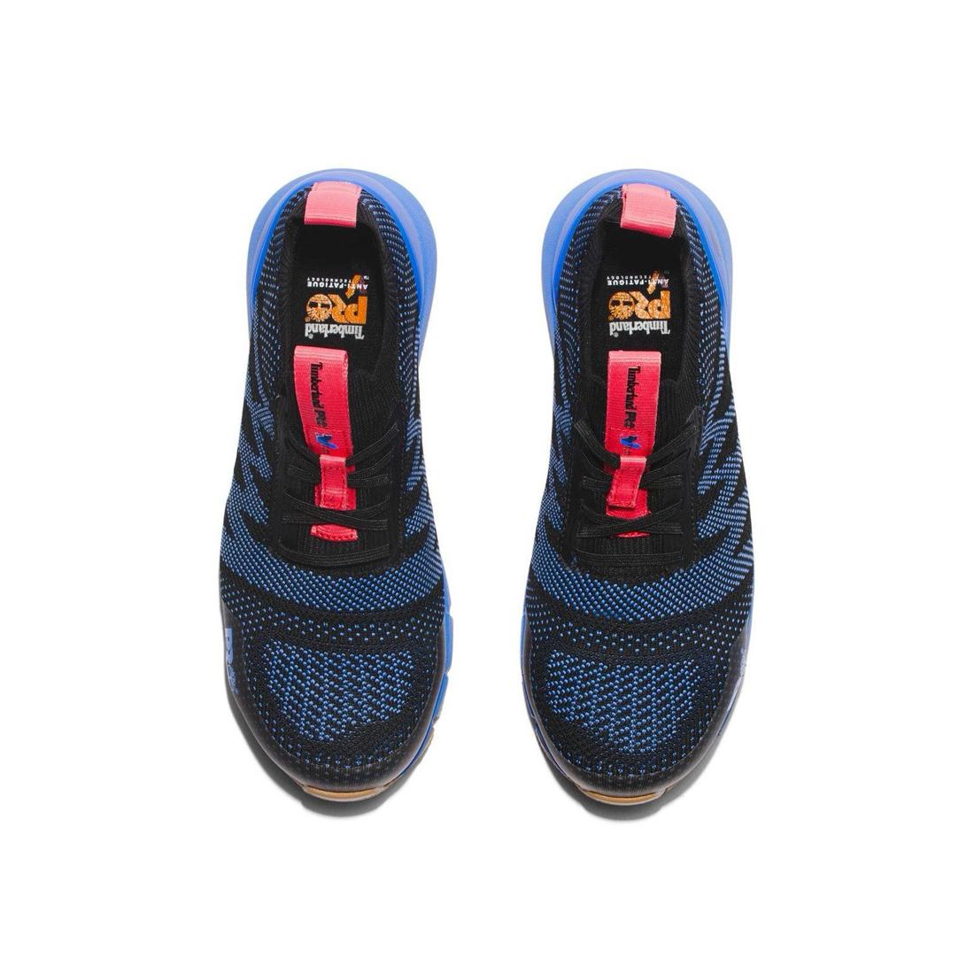 Timberland Pro Women's Radius Knit Composite-Toe Work Shoe Black/Blue Front-upper View
