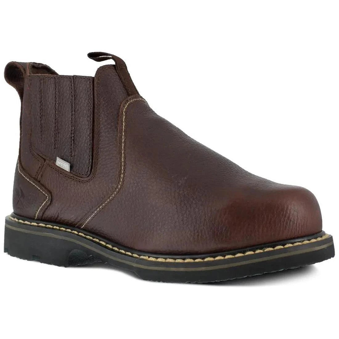Groundbreaker Steel-Toe Slip-On 6 Inch Int Met Guard Work Boot Brown