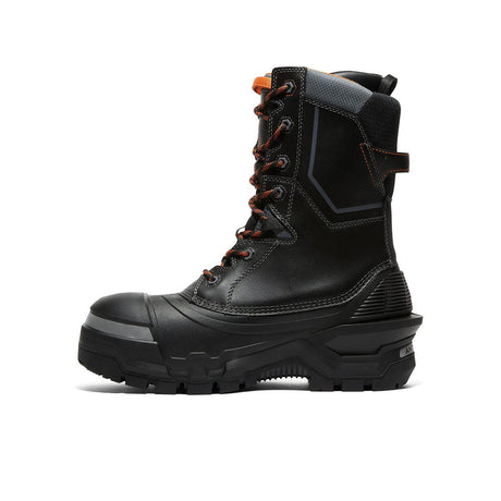 Timberland Pro Pac Max 10-Inch Waterproof Composite-Toe Work Boot Fp Csa Black/Orange Angled View
