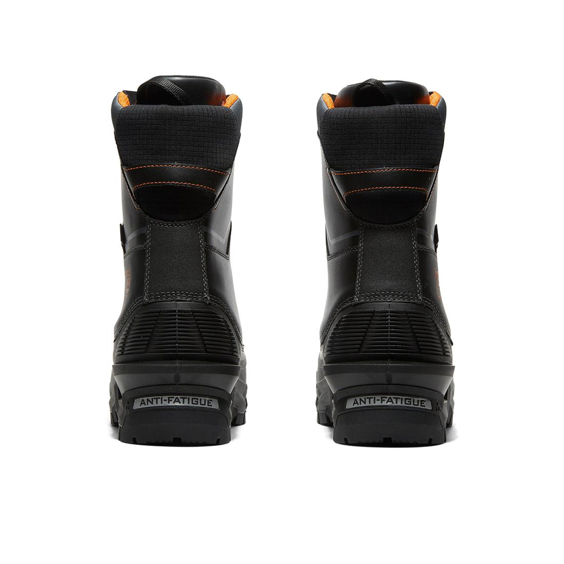 Timberland Pro Pac Max 10-Inch Waterproof Composite-Toe Work Boot Fp Csa Black/Orange Heel-Back View