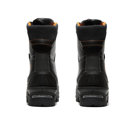 Timberland Pro Pac Max 10-Inch Waterproof Composite-Toe Work Boot Fp Csa Black/Orange Heel-Back View