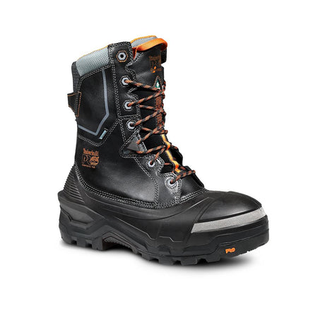 Timberland Pro Pac Max 10-Inch Waterproof Composite-Toe Work Boot Fp Csa Black/Orange Medial View
