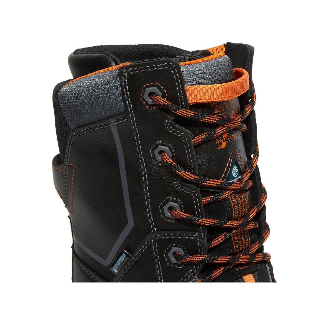 Timberland Pro Pac Max 10-Inch Waterproof Composite-Toe Work Boot Fp Csa Black/Orange View
