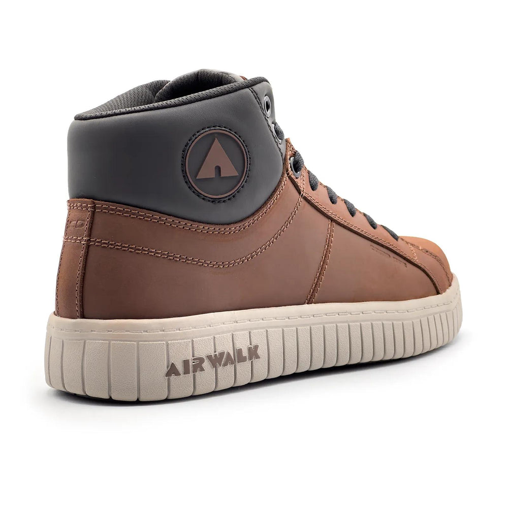 Airwalk Deuce SD10 Leather Mid Women’s Composite Toe Work Boots – Brown/Tan 5