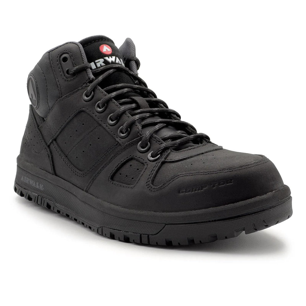 Airwalk Mongo Leather SD10 Composite Toe Mid Work Boots – Black 2