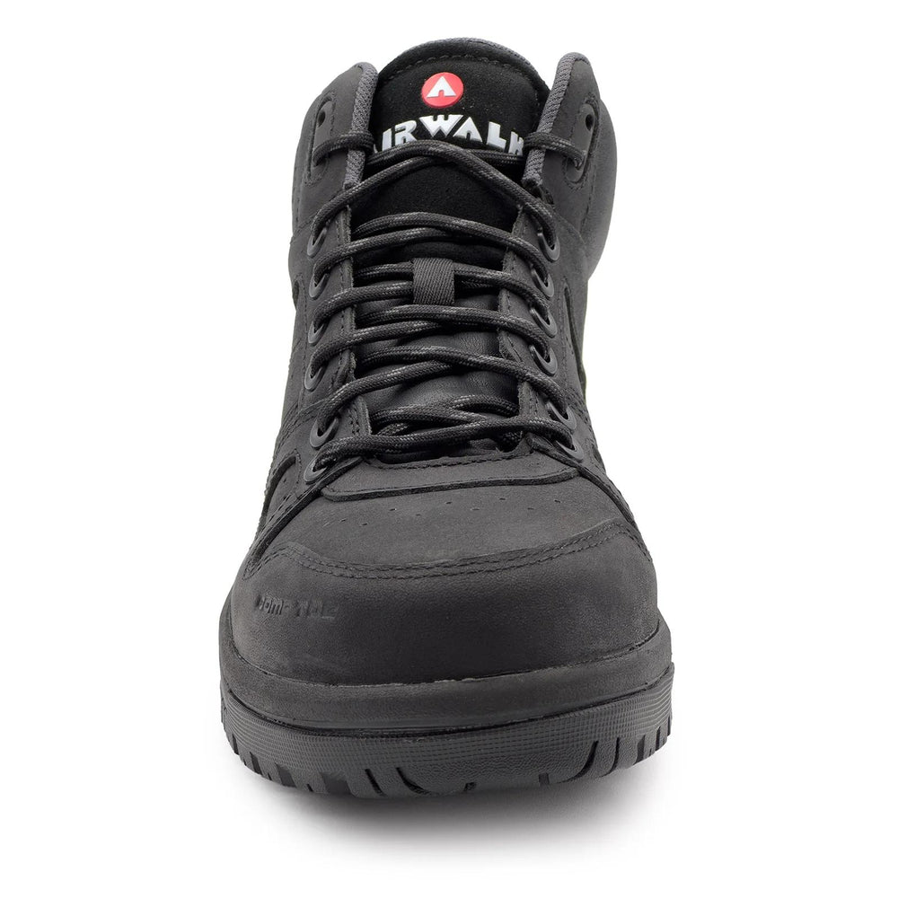 Airwalk Mongo Leather SD10 Composite Toe Mid Work Boots – Black 8