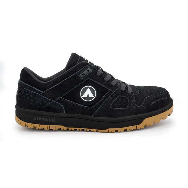Airwalk Mongo Suede Low Women’s Composite Toe Work Shoes – Black/Gum 1