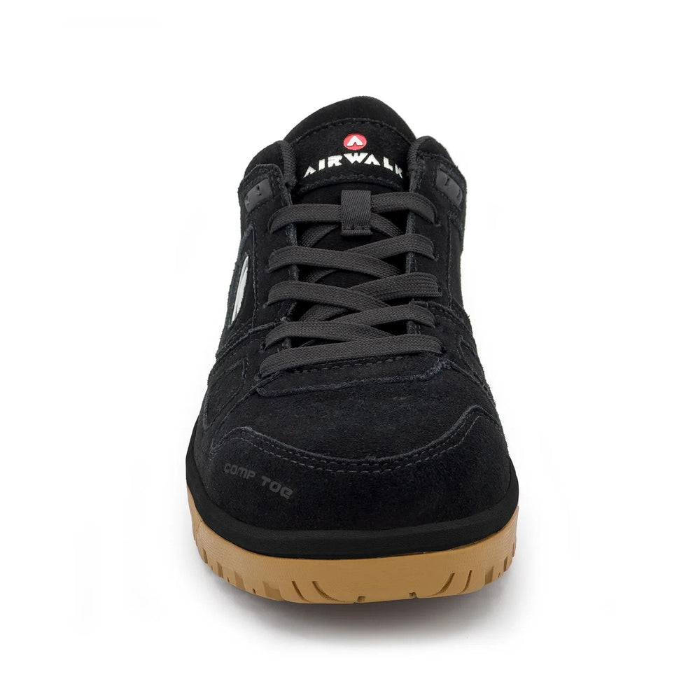 Airwalk Mongo Suede Low Women’s Composite Toe Work Shoes – Black/Gum 6