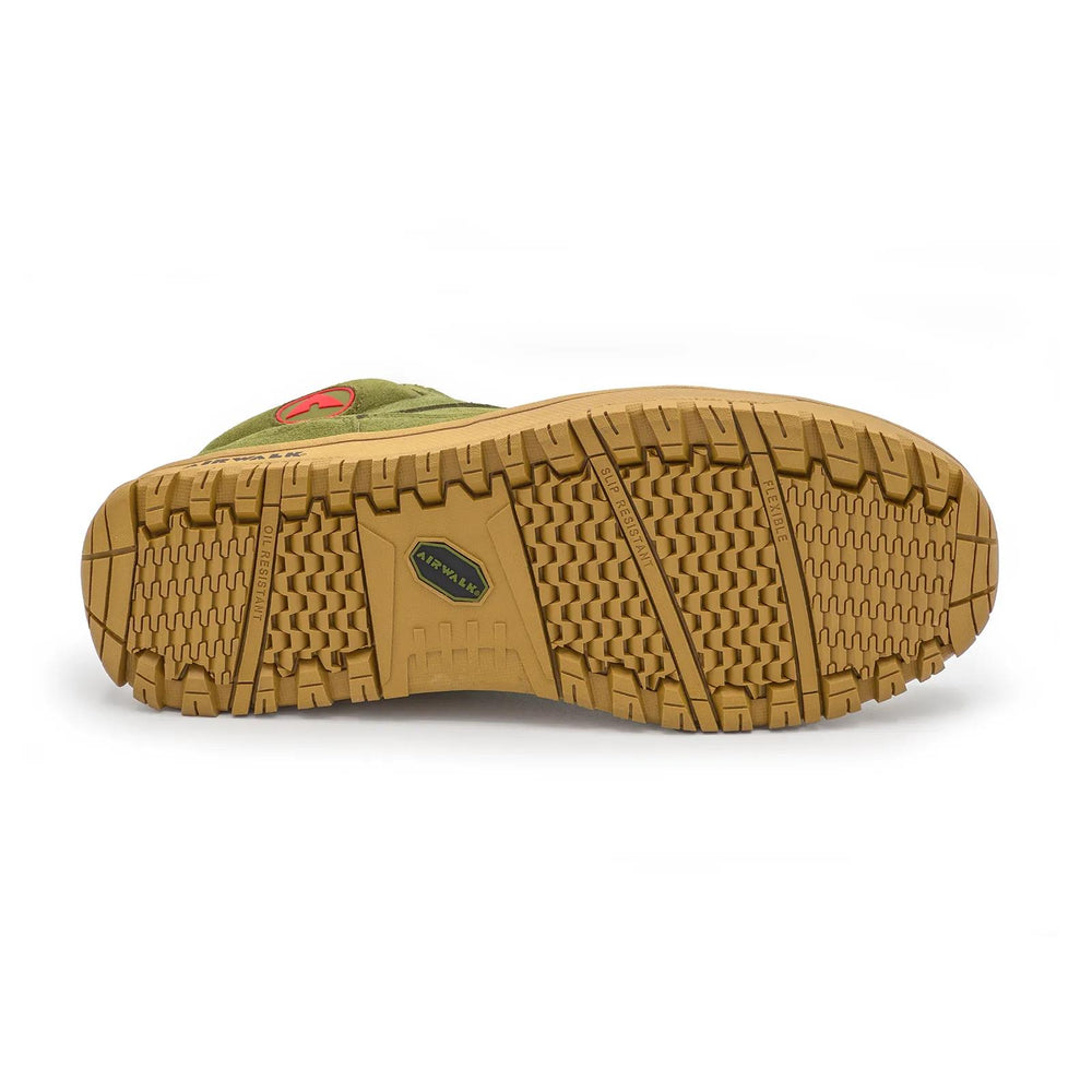 Airwalk Mongo Suede Mid Composite Toe Work Boots – Olive/Gum 3