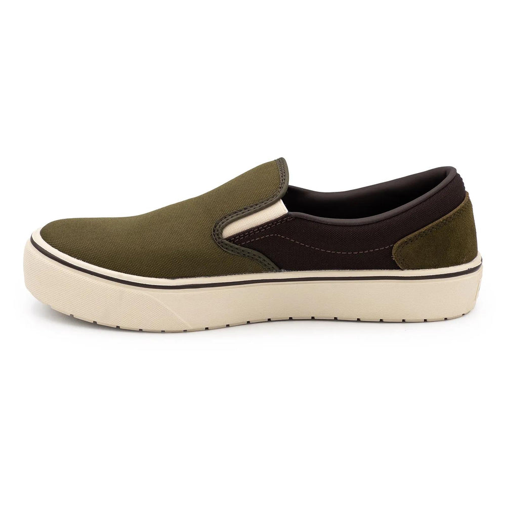 Airwalk Venice Canvas Slip-On Composite Toe Work Shoes – Military Olive/Chocolate Brown 6