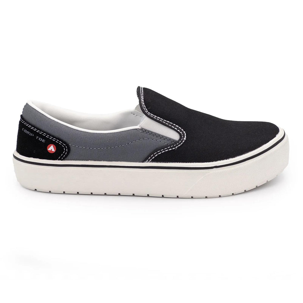Airwalk Venice Canvas Slip-On Women’s Composite Toe Work Shoes – Black/Castle Rock 1