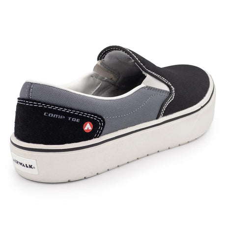 Airwalk Venice Canvas Slip-On Women’s Composite Toe Work Shoes – Black/Castle Rock 5