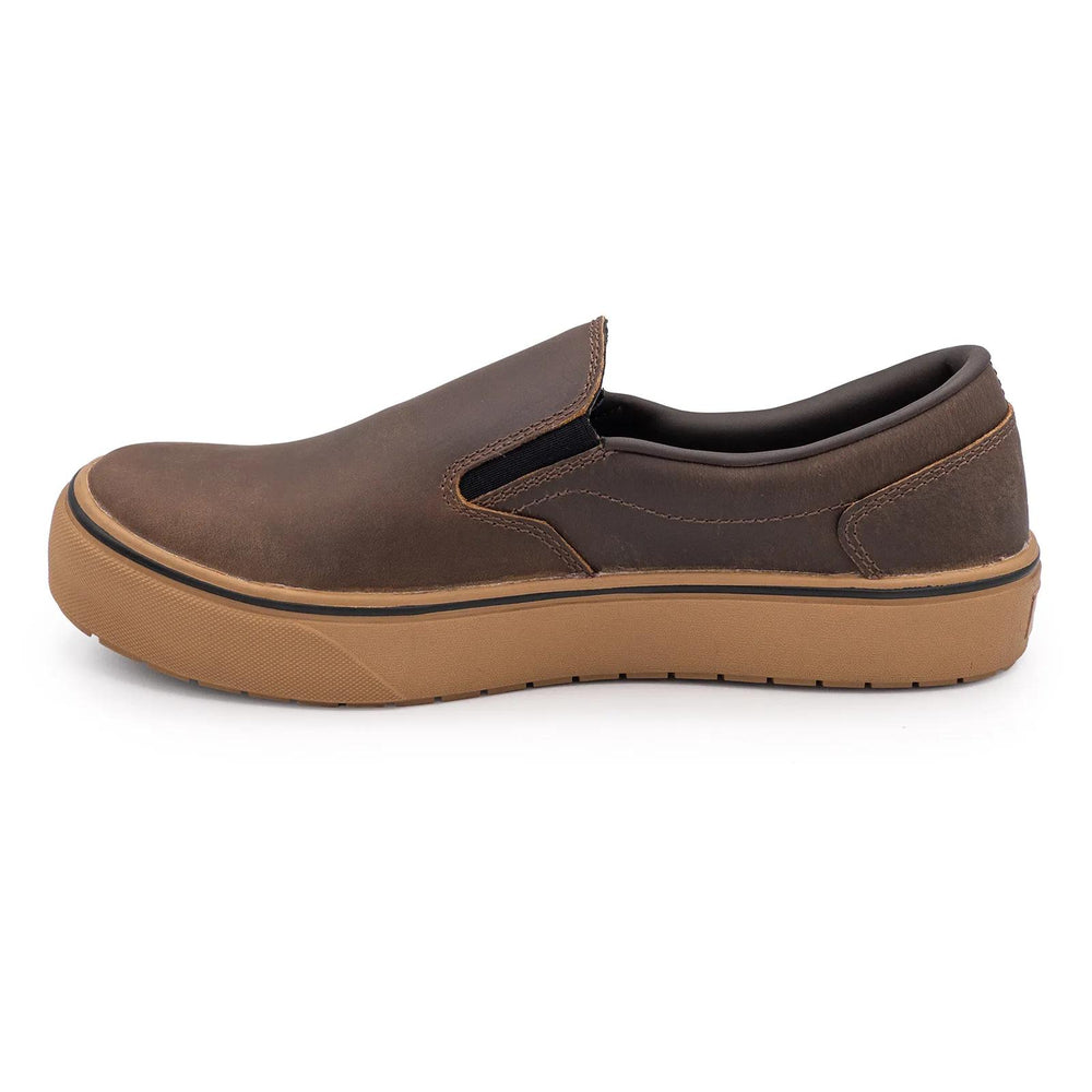 Airwalk Venice Leather Slip-On Composite Toe Work Shoes – Brown/Gum 7