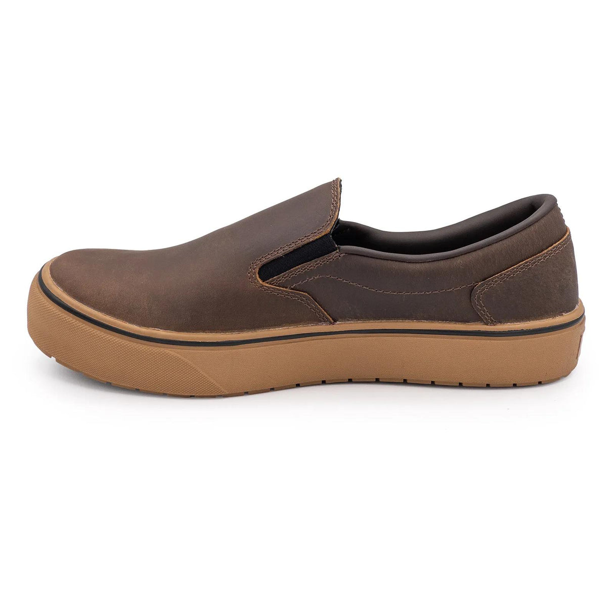 Airwalk Venice Leather Slip-On Composite Toe Work Shoes – Brown/Gum 7