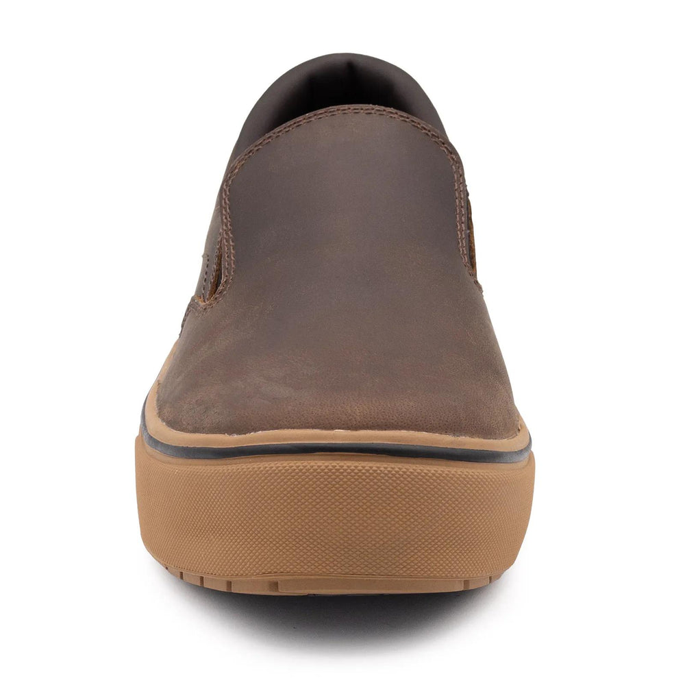 Airwalk Venice Leather Slip-On Composite Toe Work Shoes – Brown/Gum 8