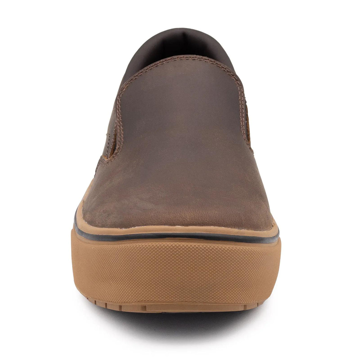 Airwalk Venice Leather Slip-On Composite Toe Work Shoes – Brown/Gum 8