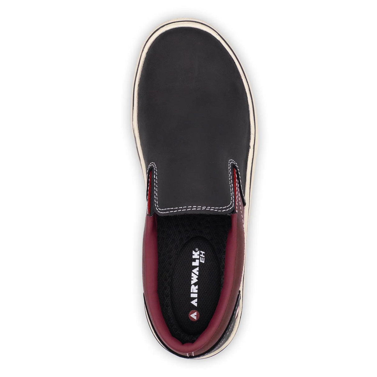 Airwalk Venice Leather Slip-On Women’s Composite Toe Work Shoes – Black/Tawny Port 4