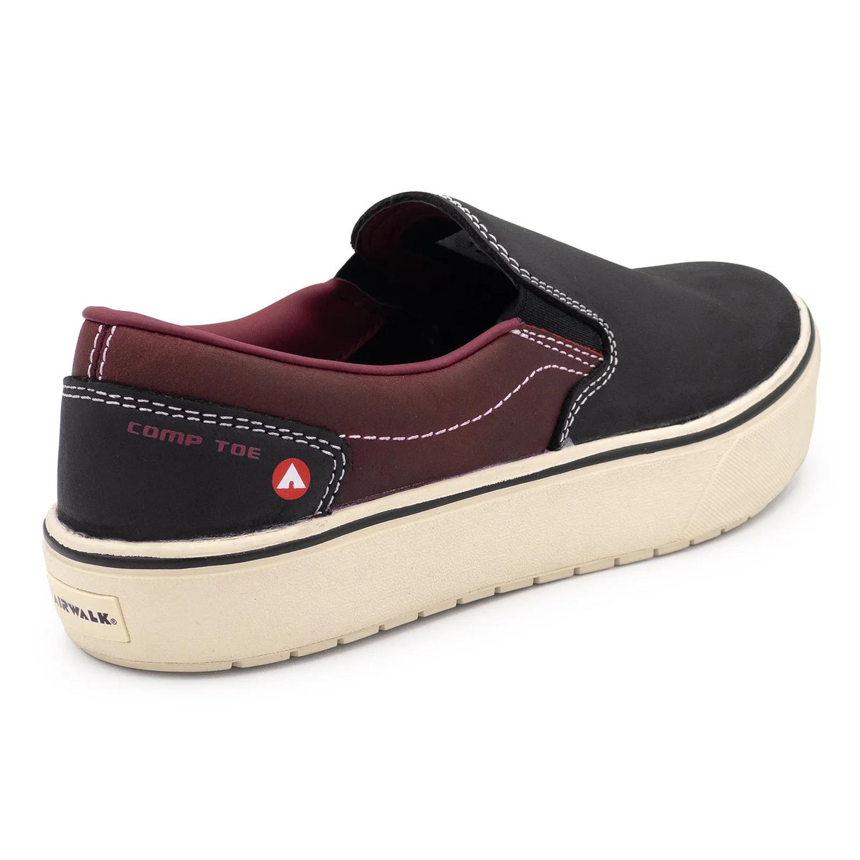 Airwalk Venice Leather Slip-On Women’s Composite Toe Work Shoes – Black/Tawny Port 5