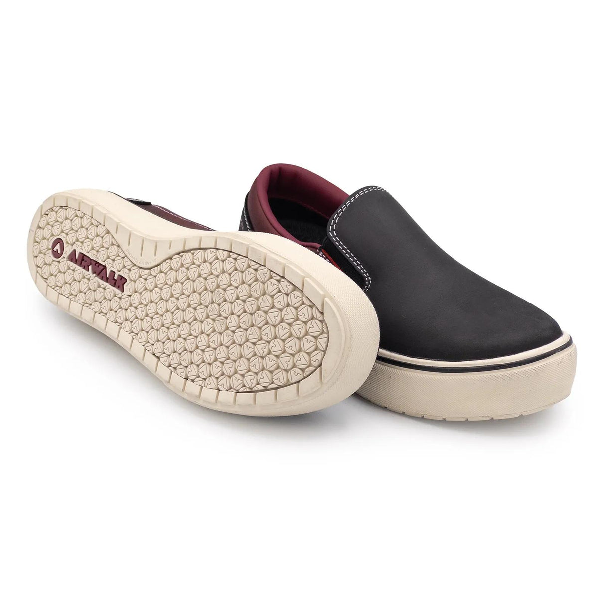 Airwalk Venice Leather Slip-On Women’s Composite Toe Work Shoes – Black/Tawny Port 6