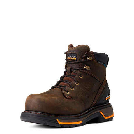 Ariat Big Rig 6 inch Composite-Toe Waterproof Work Boot Iron Coffee Detail