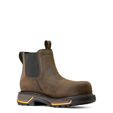 Ariat Big Rig Composite-Toe Waterproof Chelsea Work Boot Iron Coffee Medial