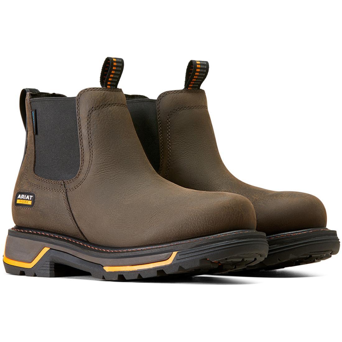 Ariat Big Rig Soft-Toe Waterproof Chelsea Boot Iron Coffee Profile