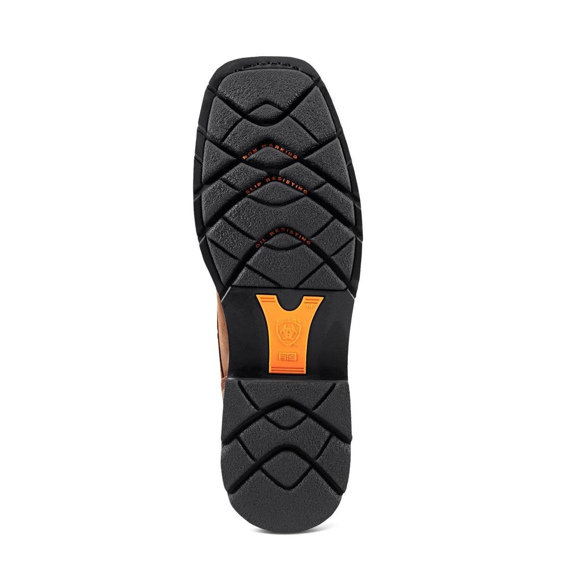 Ariat Cascade 8 inch Steel-Toe Wide Square Toe Work Boot Alamo Brown Sole