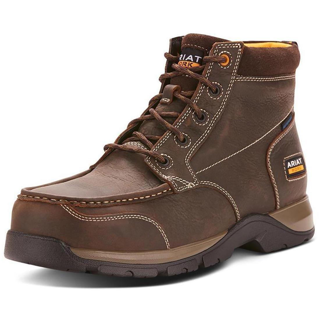 Ariat Edge LTE Composite-Toe Waterproof Chukka Work Boot Dark Brown Medial
