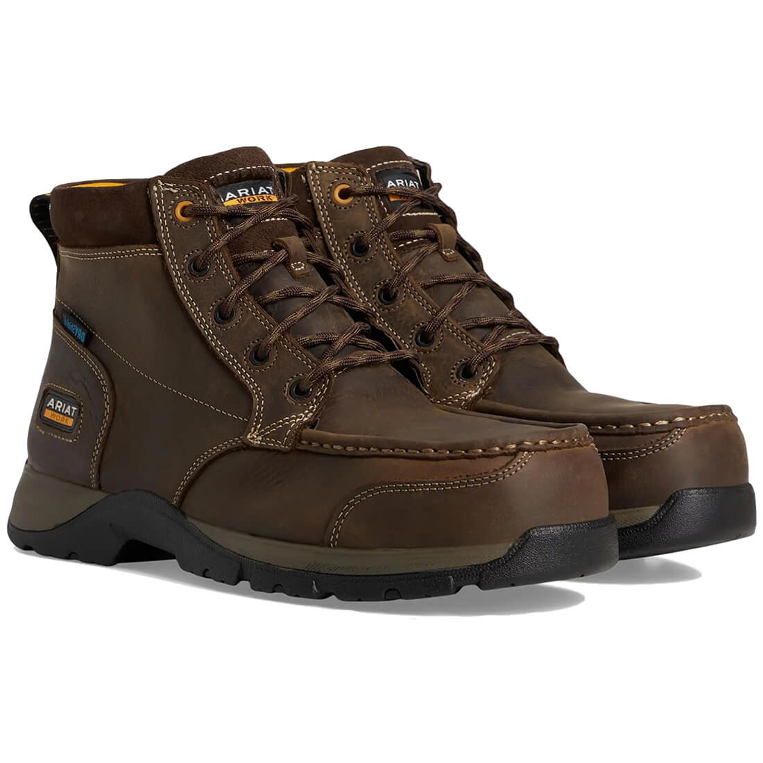 Ariat Edge LTE Composite-Toe Waterproof Chukka Work Boot Dark Brown Profile