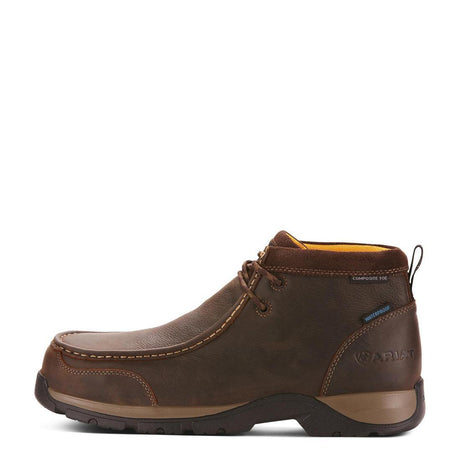 Ariat Edge LTE Composite-Toe Waterproof Moc Toe Work Boot Dark Brown Side