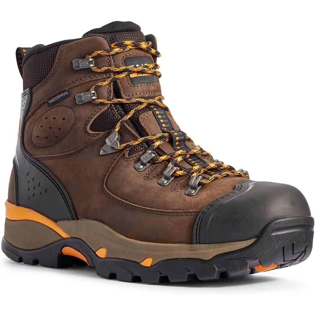 Ariat Endeavor 6 inch Soft-Toe Waterproof Work Boot Chocolate Brown Medial