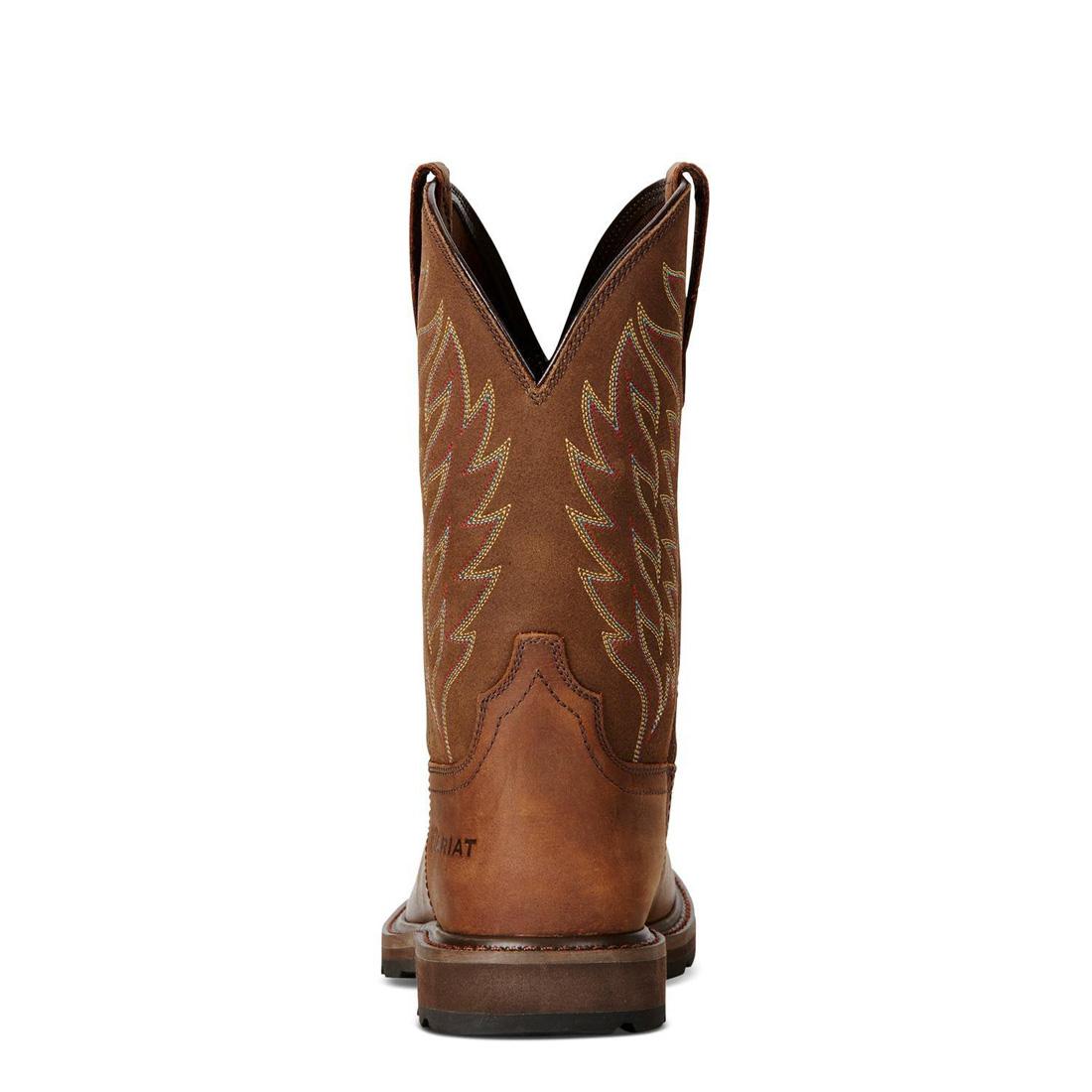 Ariat Groundbreaker Soft-Toe Wide Square Toe Boot Brown Upper