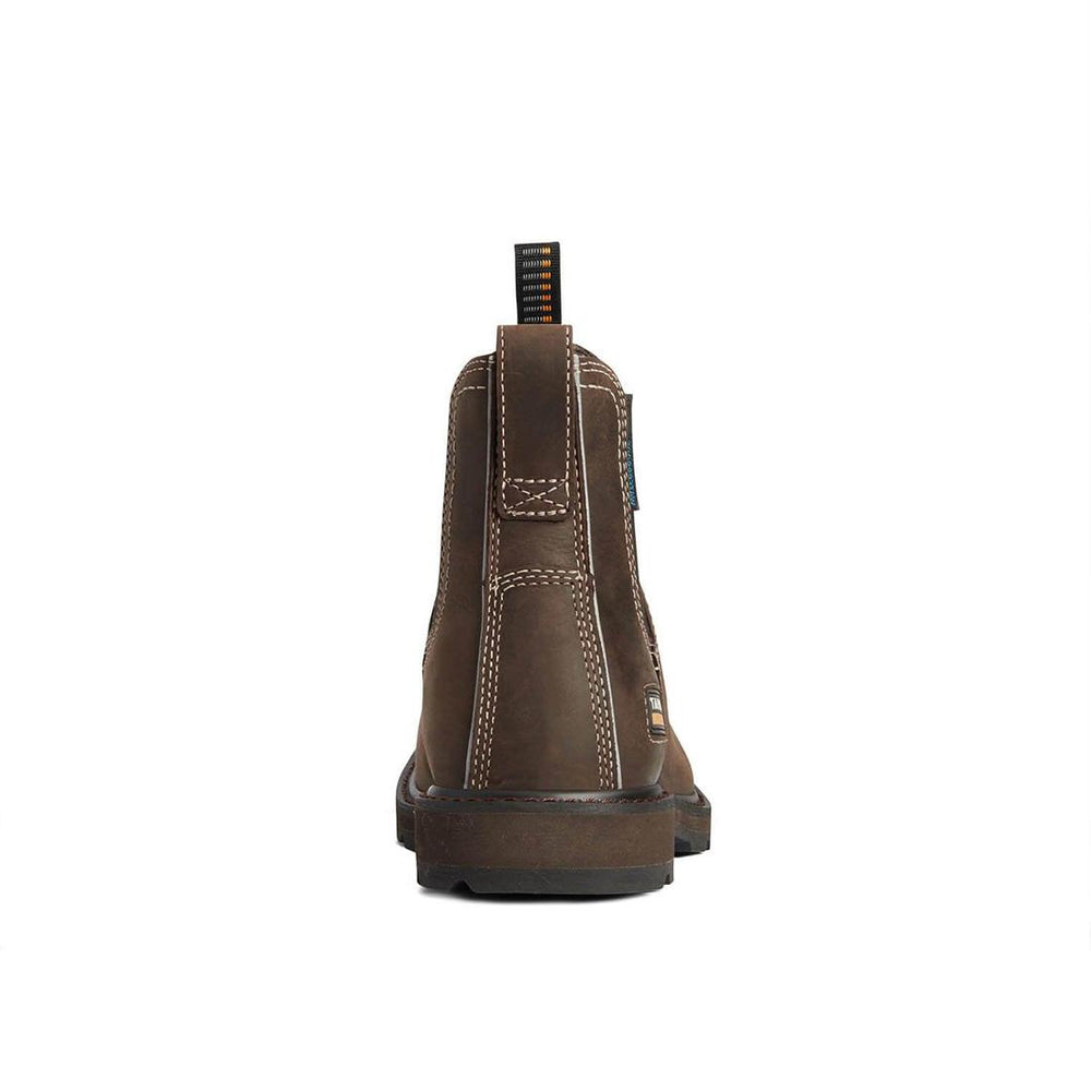 Ariat Groundbreaker Soft-Toe Waterproof Chelsea Boot Brown Heel