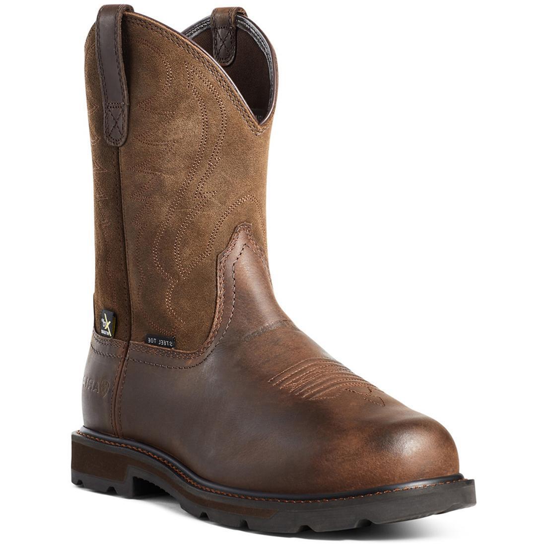 Ariat Groundbreaker Steel-Toe MetGuard Work Boot Brown Detail
