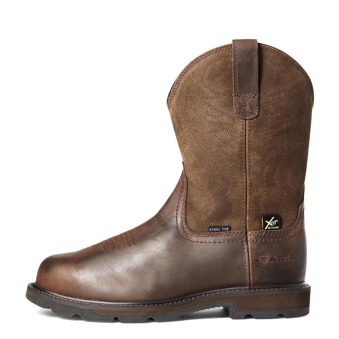 Ariat Groundbreaker Steel-Toe MetGuard Work Boot Brown Side