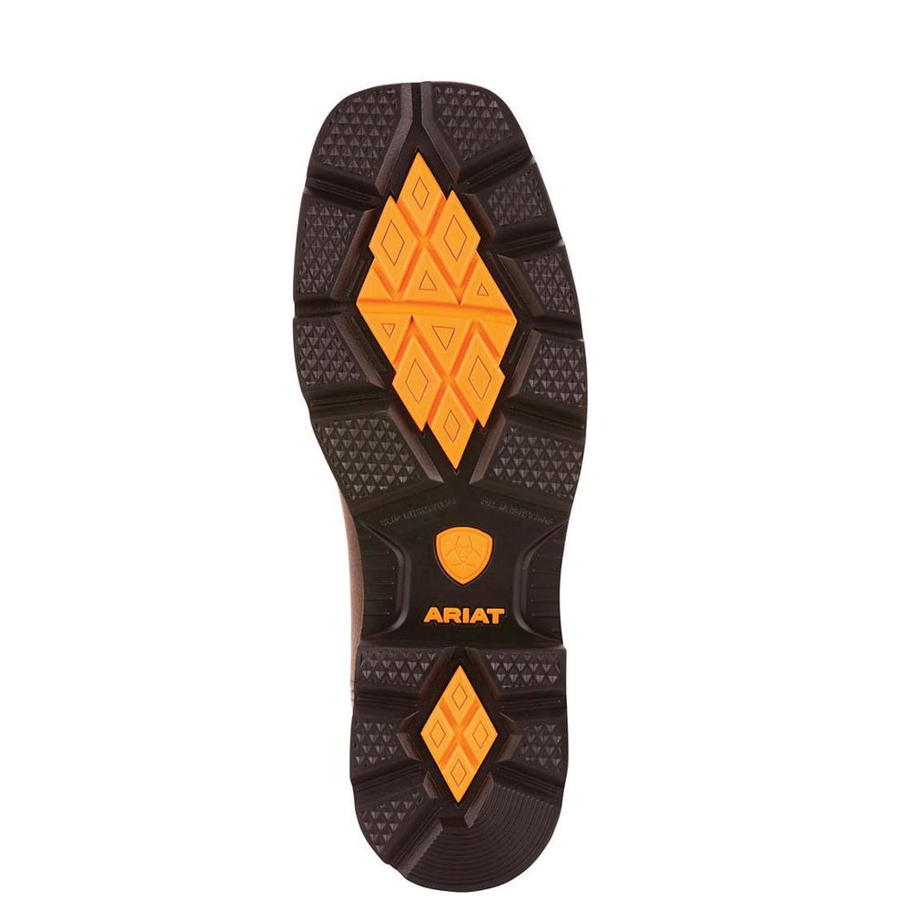 Ariat Groundbreaker Steel-Toe Waterproof Pull-On Work Boot Brown Medial