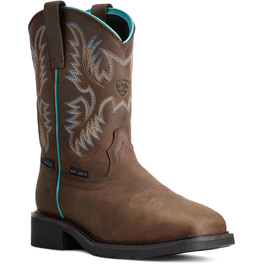 Ariat Krista Women's Waterproof Steel Toe Work Boot - Brown Medial