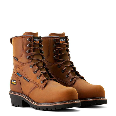 Ariat Logger Shock Shield Composite-Toe Waterproof Insulated Work Boot Copper Brown Heel