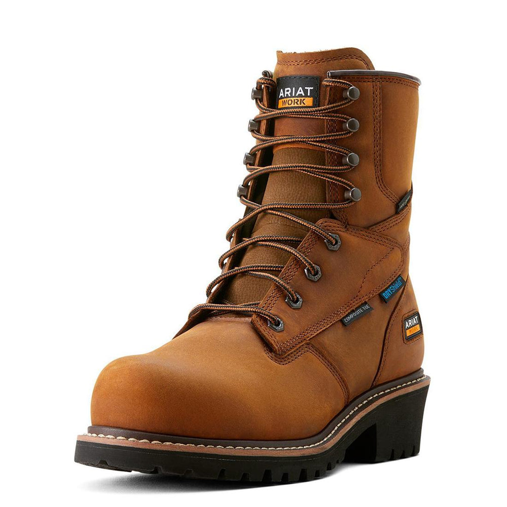 Ariat Logger Shock Shield Composite-Toe Waterproof Insulated Work Boot Copper Brown Detail