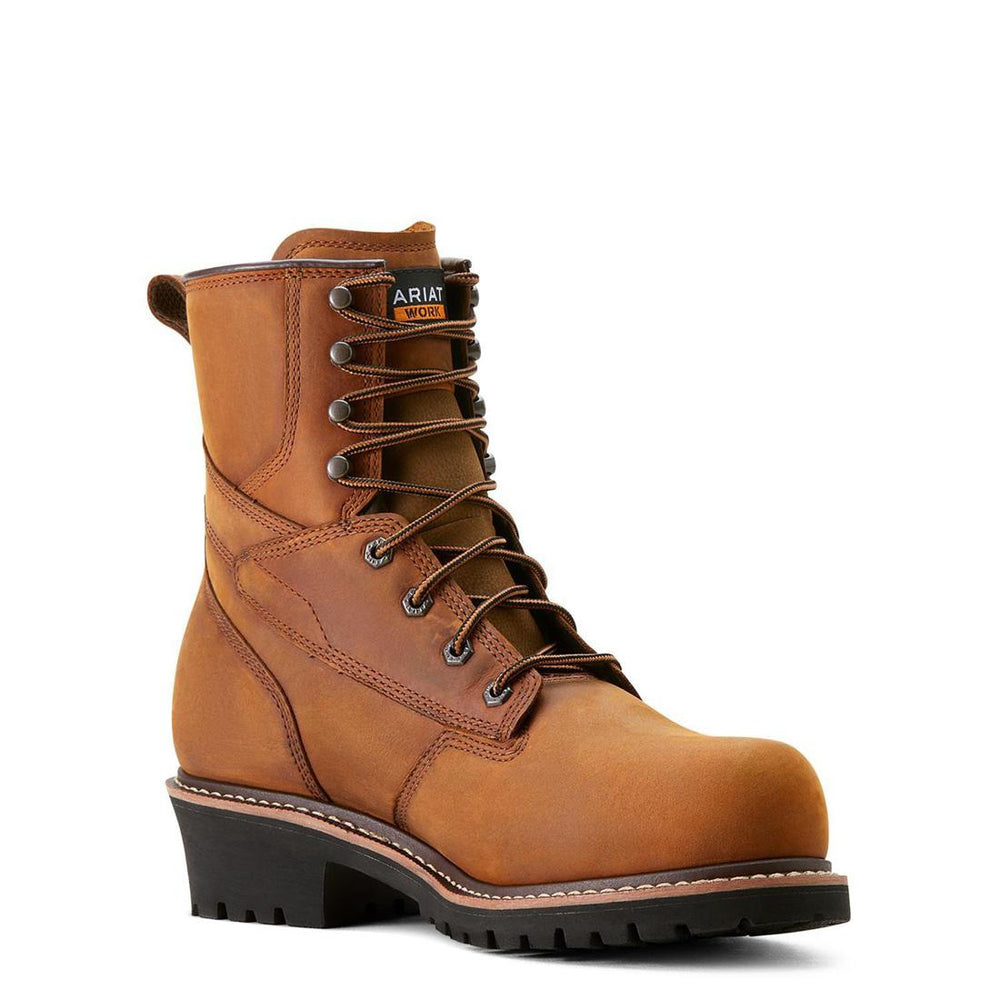 Ariat Logger Shock Shield Composite-Toe Waterproof Insulated Work Boot Copper Brown Medial