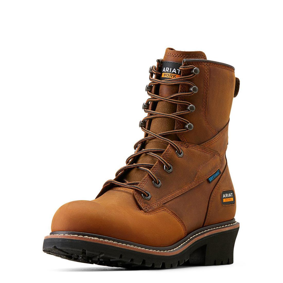 Ariat Logger Shock Shield Soft-Toe Waterproof Boot Copper Brown Detail