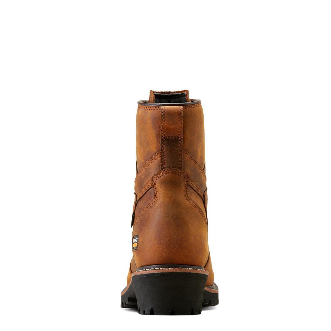 Ariat Logger Shock Shield Soft-Toe Waterproof Boot Copper Brown Upper
