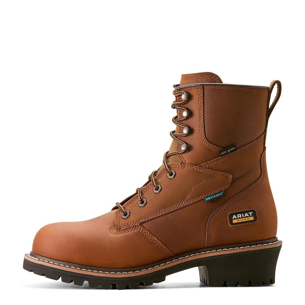 Ariat Logger Shock Shield Soft-Toe Waterproof Insulated Boot Copper Brown Heel